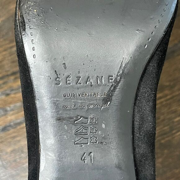 Sezane Boots Women’s EU 41 US 10 Andy Black Suede Ankle Bootie Classic Minimal - Picture 5 of 8